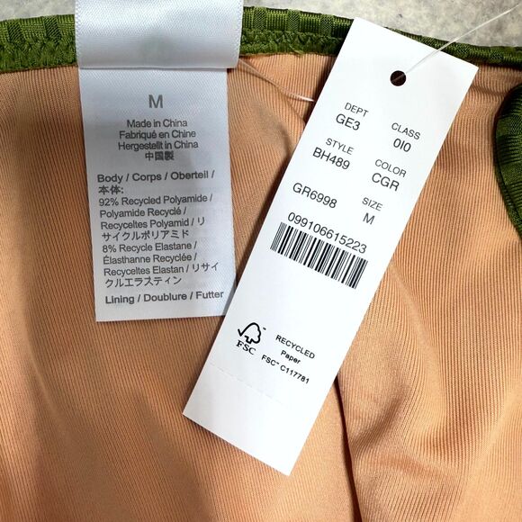 J.Crew Wide-Rib High-Rise Bikini Bottom Dark Green Ladies Size M NEW - Picture 7 of 9